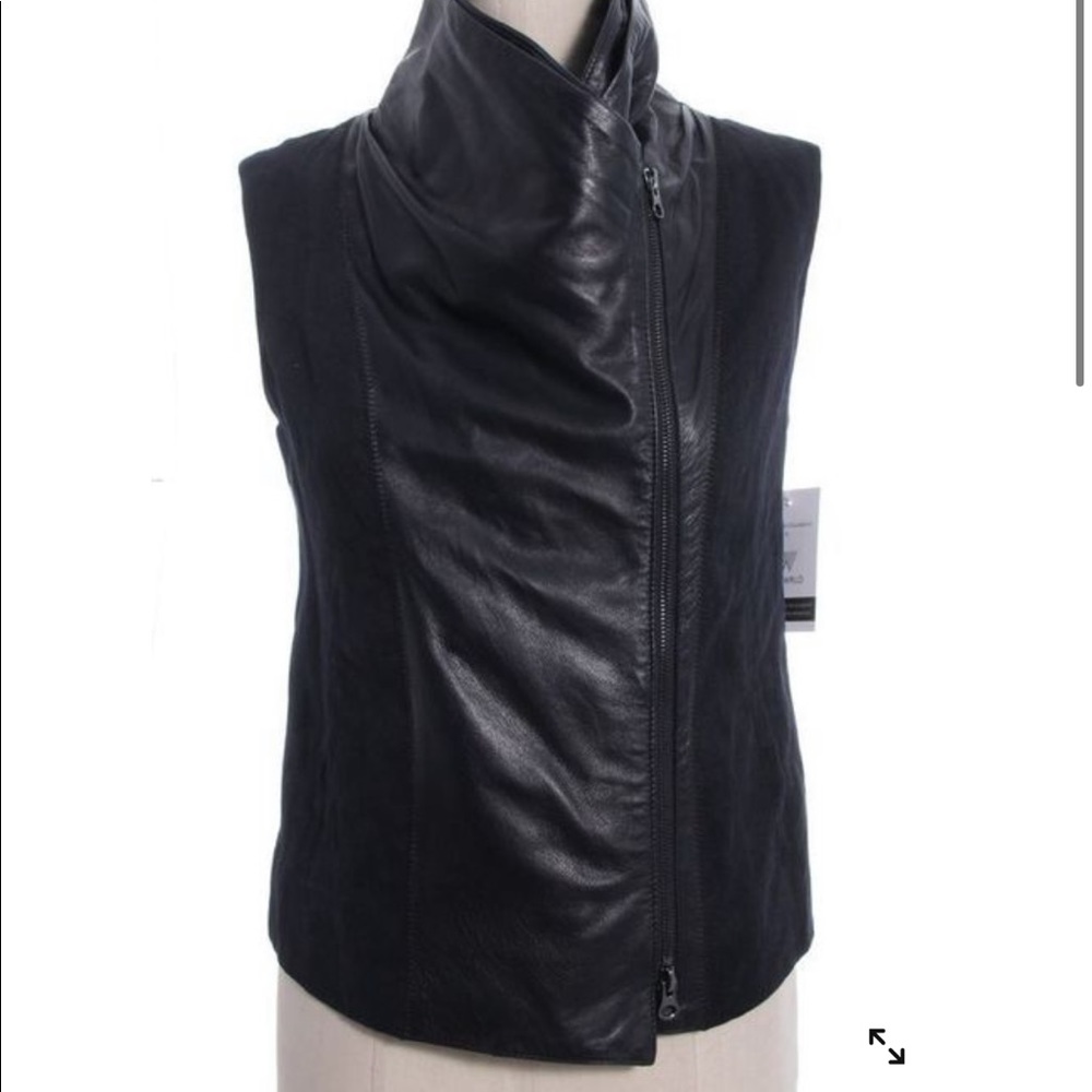 Vince Leather & Cannas Vest.  EUC.